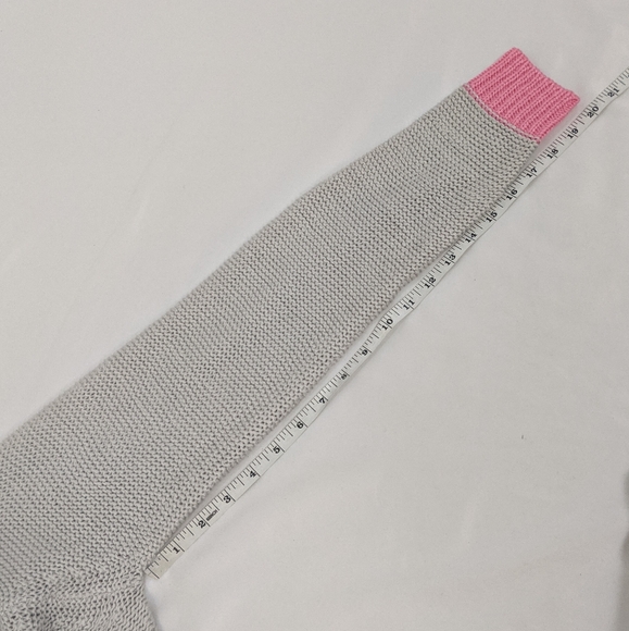 Aqua Pullover Sweater Pink Grey Color Block - Picture 4 of 7